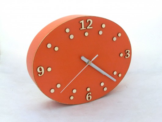 Zegar ścienny ORANGE - duzy rozmiar - 30,5 cm Clock Wood Studio