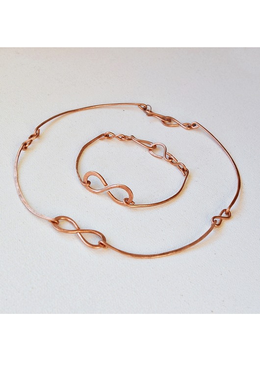 komplet biżuterii Komplet biżuterii miedzianej - kolczyki i wisiorek z miedzi /3/