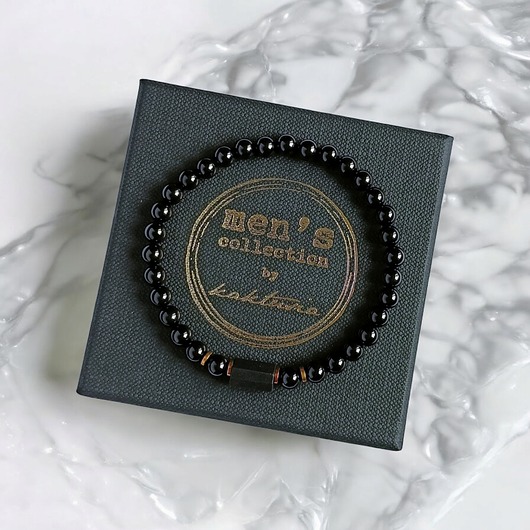 biżuteria męska Czarny turmalin - bransoletka męska - OCHRONA