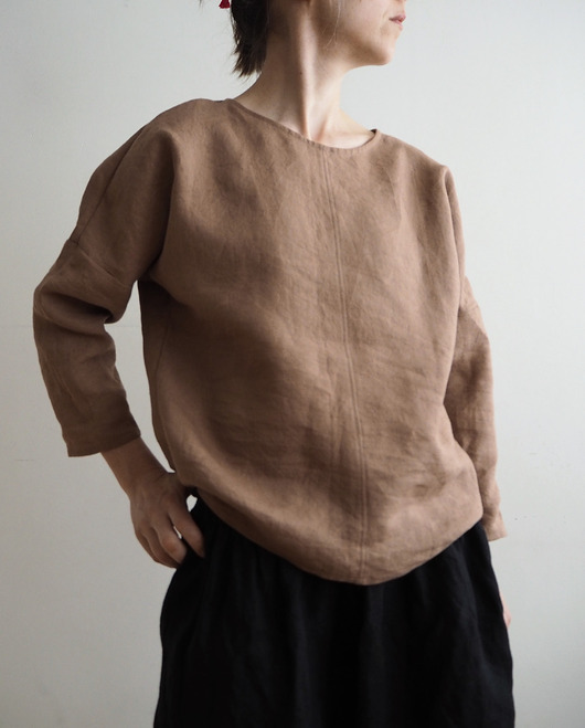 bluzki z długim rękawem damskie Lniana bluzka  MU-MI COCO 100%len