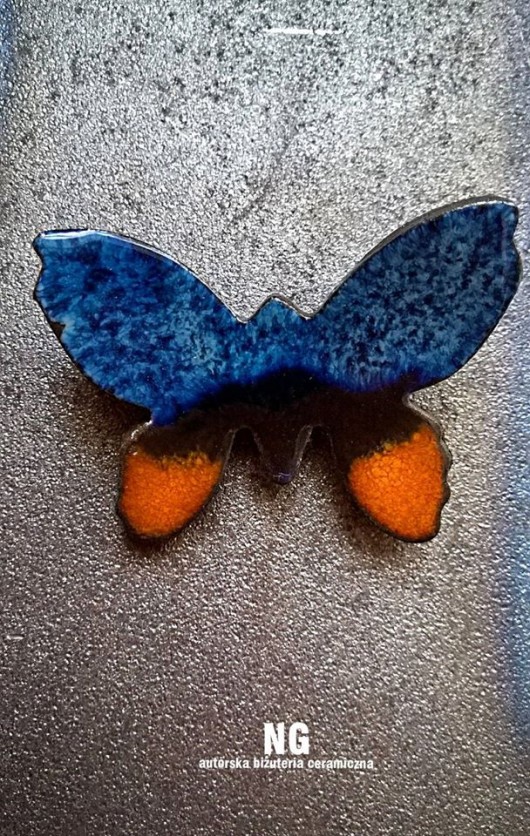 Broszka ceramiczna- motyl. NG Autorska bizuteria ceramiczna