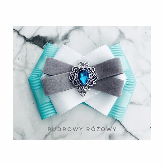 broszki Brosza  Lazurowa z Kryształkiem NEW