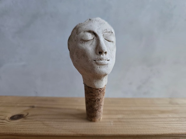 butelki wielorazowe Ceramiczny korek do wina Twarz handmade