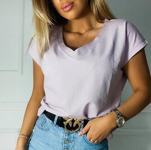 t-shirt damskie T-shirt OOH LA LA  w kolorze lila