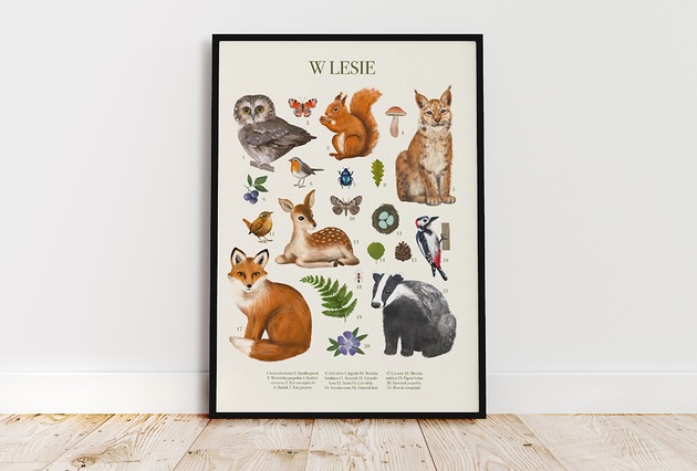 Plakat "W LESIE" 30x40 cm Studio Stonka