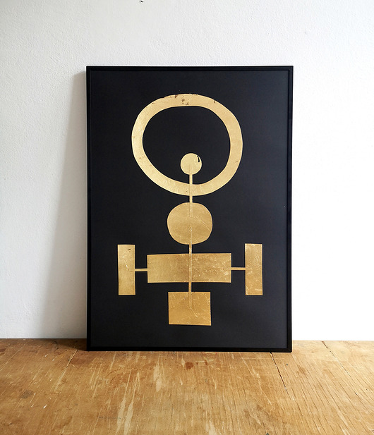 grafiki i ilustracje Kolaż analogowy "Bogini 3" format B1 w czarnej ramie