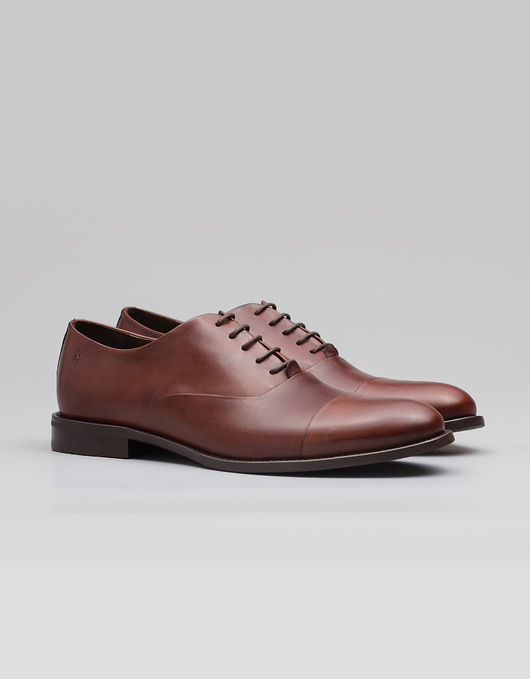 buty męskie Jasnobrązowe buty oxfordy skórzane p002