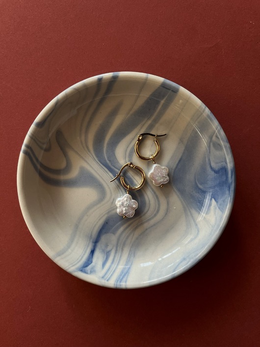 kolczyki z kamieniami Kolczyki Perła Kwiatki