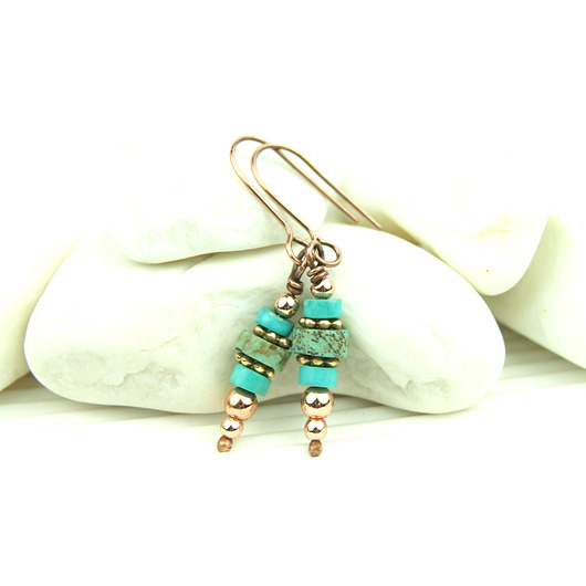 kolczyki z kamieniami Kolczyki z turkusem