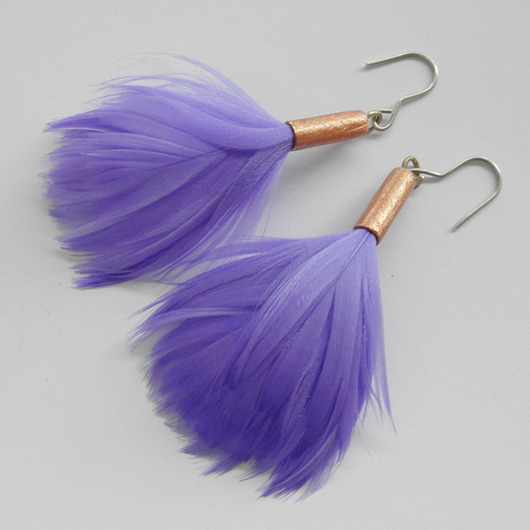 kolczyki z piórami PIÓRKO kolczyki