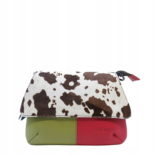 torby na ramię Kopertówka damska torebka skórzana pasek 4w1 obrotowa klapka OLIVKA