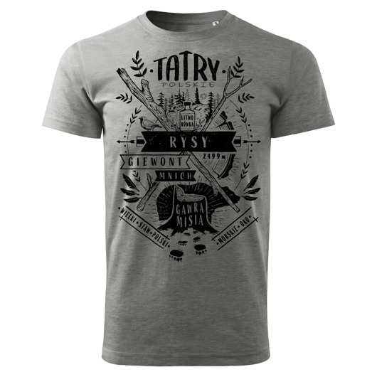 t-shirty męskie Tatra Art - Tatry Polskie koszulka t-shirt szary męski tatromaniak