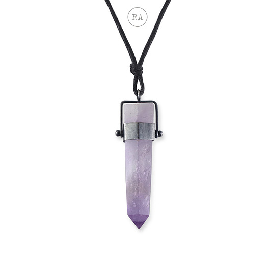 wisiory Ametyst srebrny naszyjnik A221