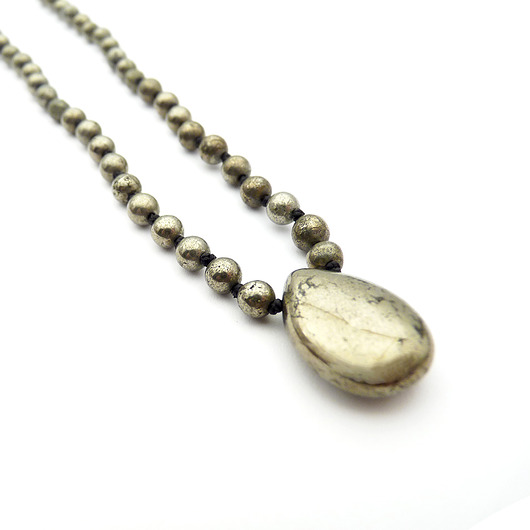 wisiory Surowy piryt naszyjnik #2