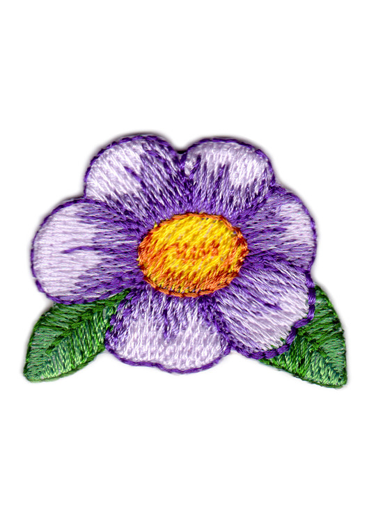 naszywki na ubrania Naszywka naprasowanka KWIATEK termo haft dla dzieci 4,1x3,2cm fioletowa