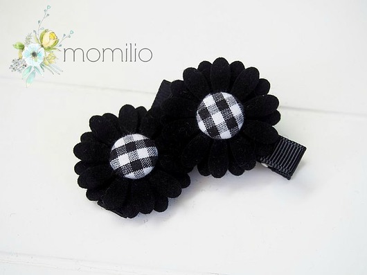 BLACK LADY spinki kwiatuszki Momilio