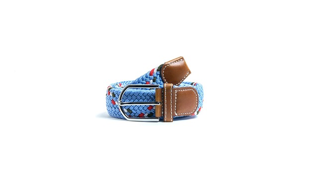Pleciony pasek BLUE RED WHITE BLACK Pineapplestyle