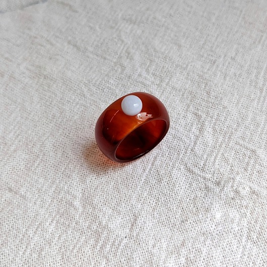 pierścionek z żywicy Masywny Pierścionek z Kamieniem Naturalnym Chunky Jelly Ring 1