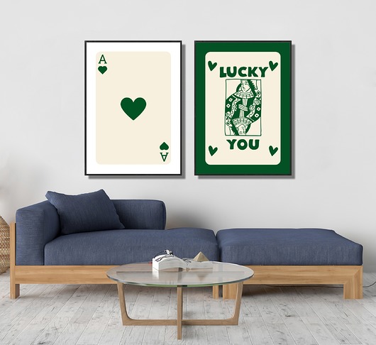 plakaty Zestaw modnych plakatów retro "Zielony"