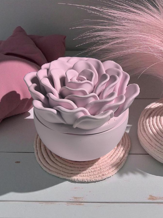 świeczniki i świece Inspirowana zapachem YSL-Świeca sojowa w różowym gipsie PINK SILENCE