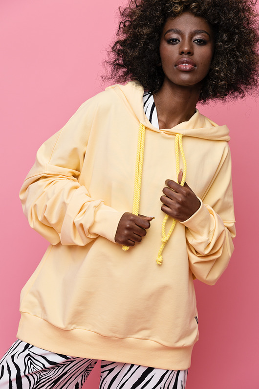 bluza z kapturem damska Żółta bluza damska SUNNY