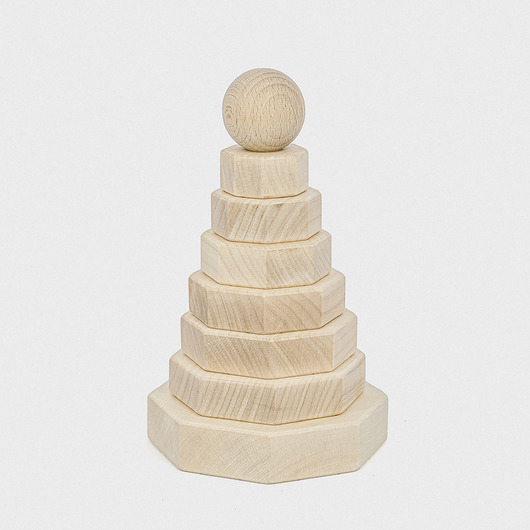 klocki i zabawki drewniane Wieża naturalna - ośmiokąt + personalizacja