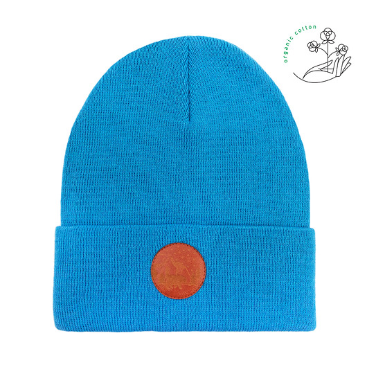 czapki i kapelusze męskie Czapka beanie z bawełny organicznej niebieska