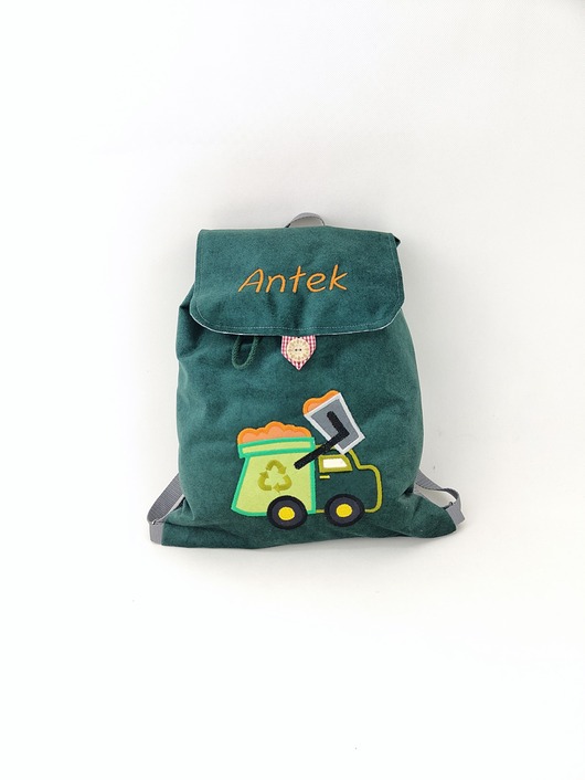 torebki, worki i plecaki dziecięce Plecak ze śmieciarką, imienny prezent dla chłopca