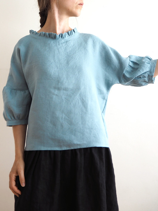 bluzki - inne Bluzka "COSMOS_x" szałwia, 100% len, S/M