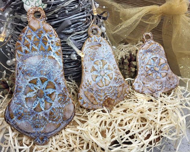 ozdoby choinkowe Zestaw ceramicznych zawieszek