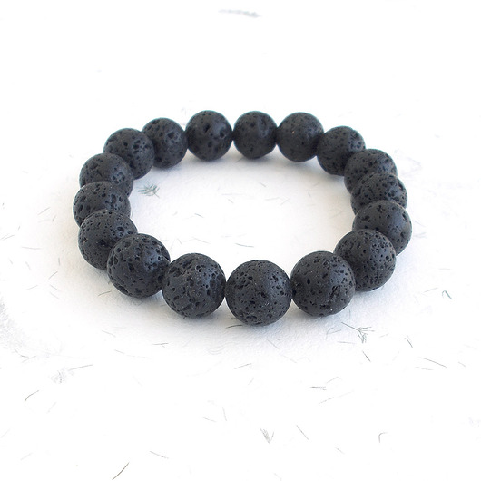 bransoletki z kamieni naturalnych Lawa Czarna 12 mm Bransoletka