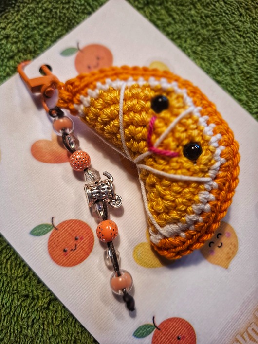 breloki Breloczek Cytrusy - Pomarańczka na szydełku