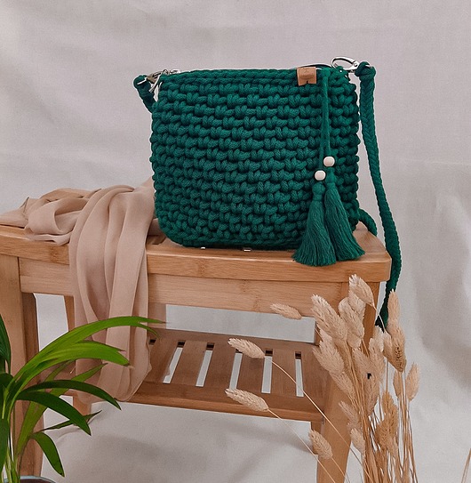 torby na ramię Torebka ze sznurka City bag - leśna