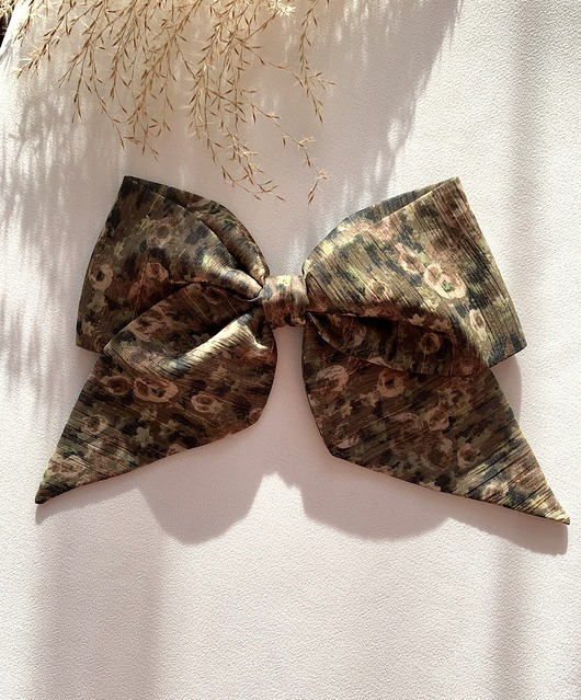 spinki i klamry do włosów Kokarda do włosów na spince francuskiej Florette w ciemnej zieleni