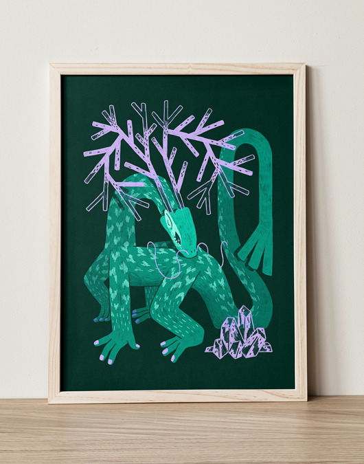 grafiki i ilustracje Leśny smok - plakat