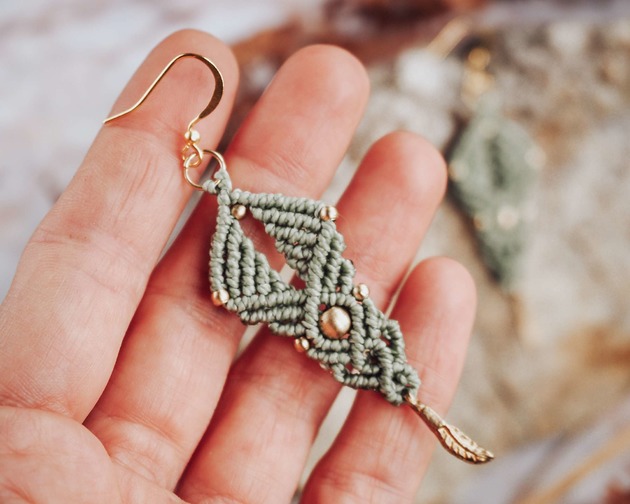 kolczyki - inne Kolczyki makrama 'VIRYA'