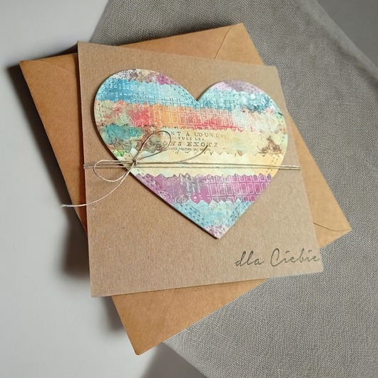 kartki scrapbooking Serce z recyklinku : DLA CIEBIE : vintage II