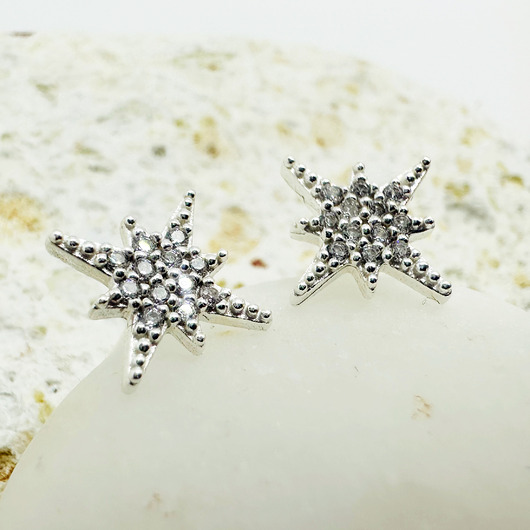 kolczyki srebrne Kolczyki gwiazdki, srebrne gwiazdy, cyrkonie