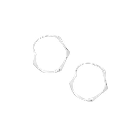 kolczyki srebrne WAVES singe BIG Circle / silver earrings