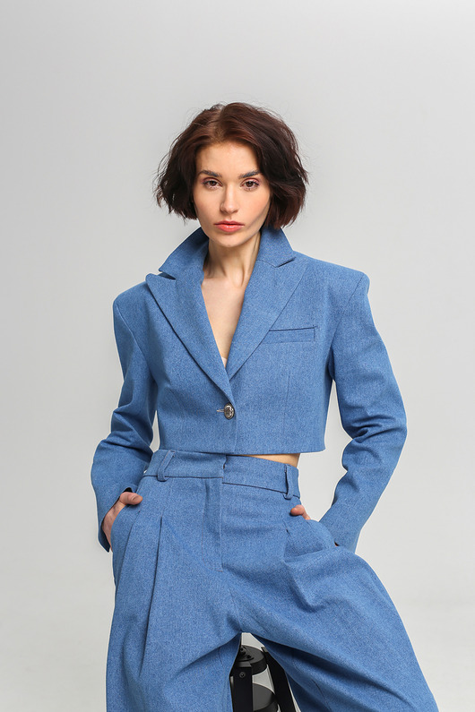 marynarki damskie Krótka marynarka jeans