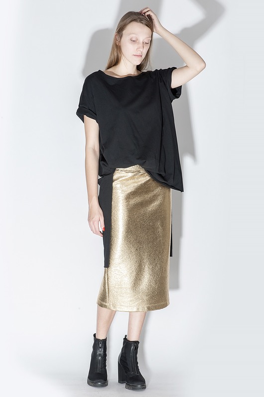 spódnice midi Spódnica ZŁOTA