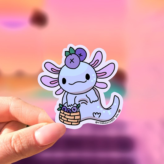 naklejki i wlepy Naklejka JAGODOWY Axolotl