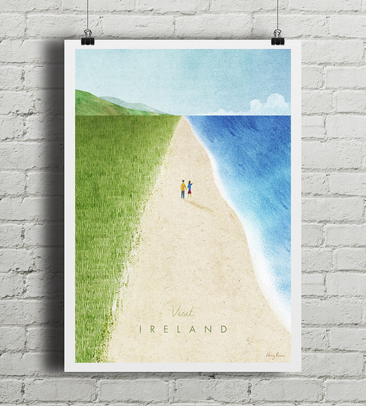 Irlandia - vintage plakat minimalmill