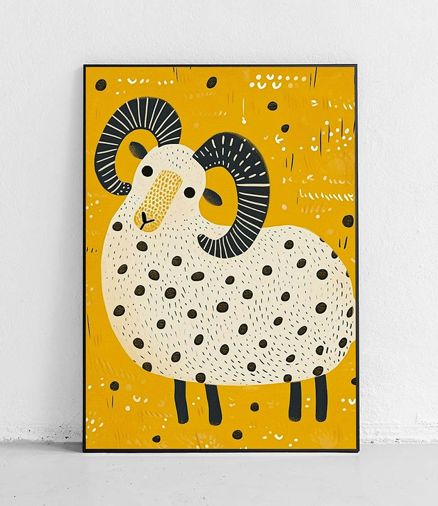 plakaty Plakat Uroczy baranek w kropki
