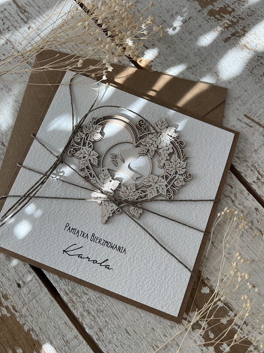 kartki scrapbooking Ręcznie robiona kartka na bierzmowanie z personalizacją