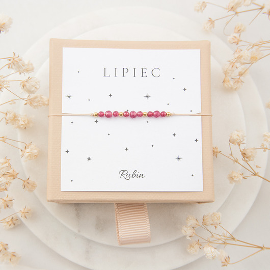 bransoletki z kamieni naturalnych Kamień urodzinowy lipiec - rubin