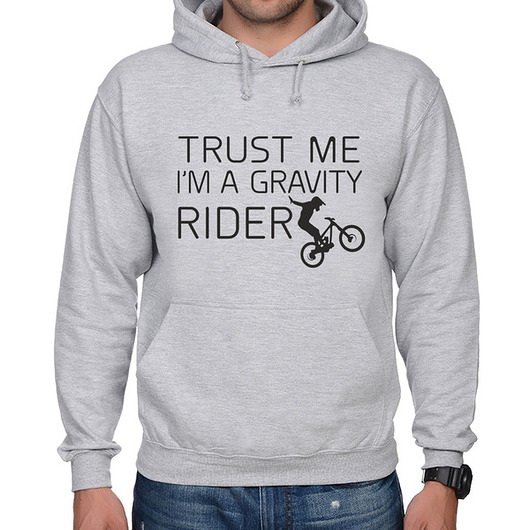 Bluza męska z kapturem kangur, Trust Me, szara studioixi