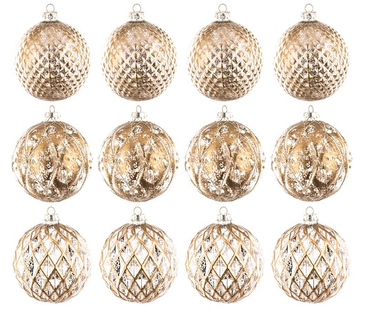 bombki Bombka szklana 12 szt.  DOURADO  Ø 10 cm