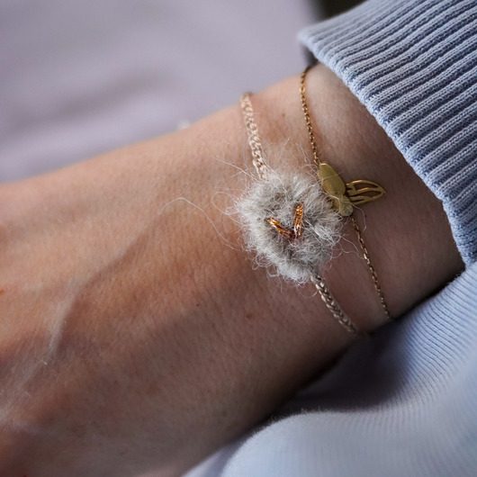 bransoletki - inne Bransoletka na sznurku z tkanym ręcznie elementem