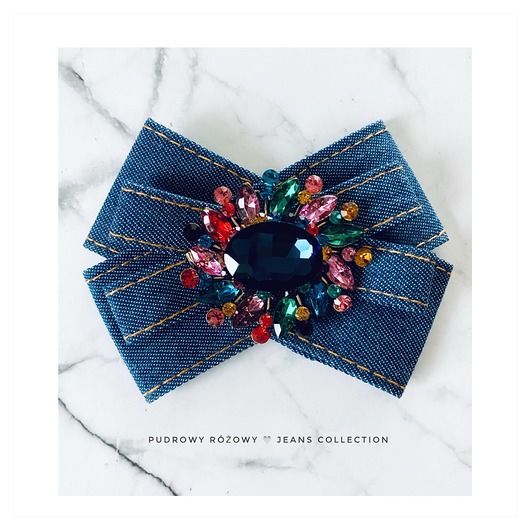 broszki Brosza z kolekcji Jeans  z ogromnym kryształem